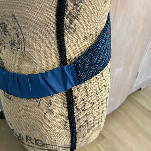 Vintage 80s Fully Beaded Cocktail Formal Maximalist Lined Waist Belt OS New wtag - Picture 16 of 16